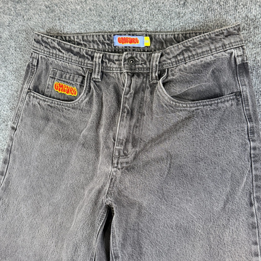 EMPYRE Men's Size 32x27 Charcoal Wash Denim Relaxed Straight Leg Streetwear